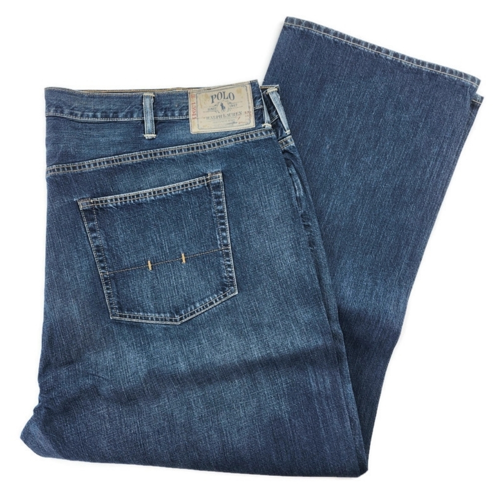 Polo Ralph Lauren Classic 867 100% Cotton Dark Blue Zip-Fly Denim Jeans 50Bx30 - Picture 4 of 8